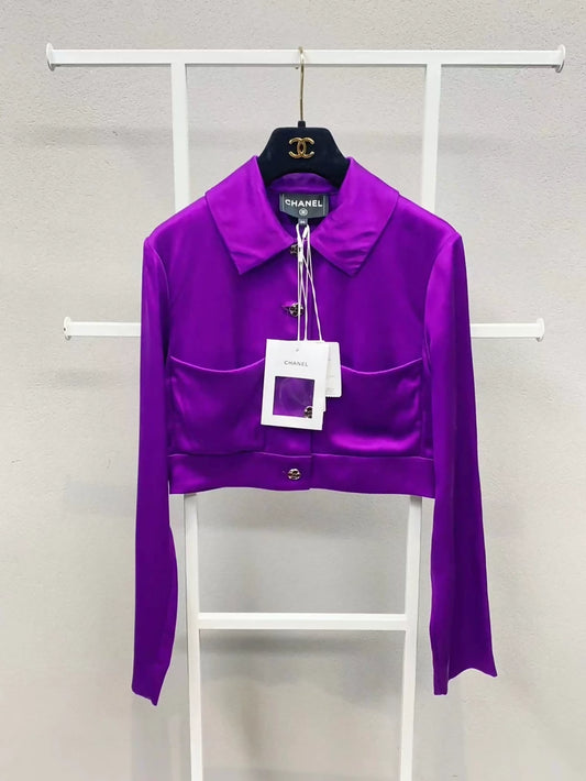 Chanel 22A purple silk jacket