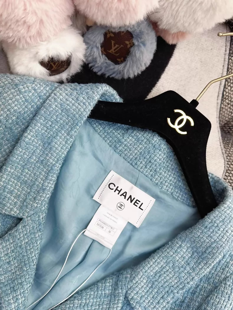 Chanel 2013 blue tweed jacket