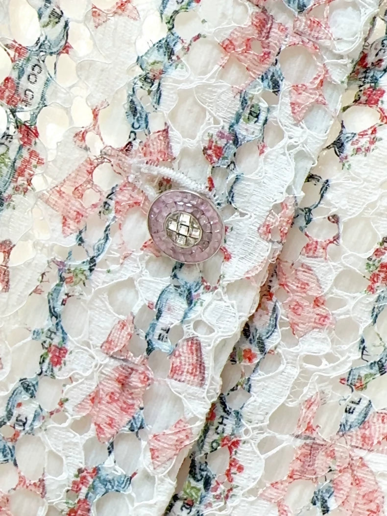 Chanel 23c Pink Floral Lace Dress