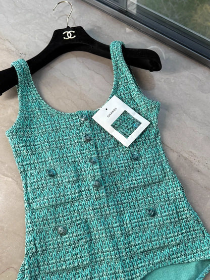 Chanel 25C green swimsuit