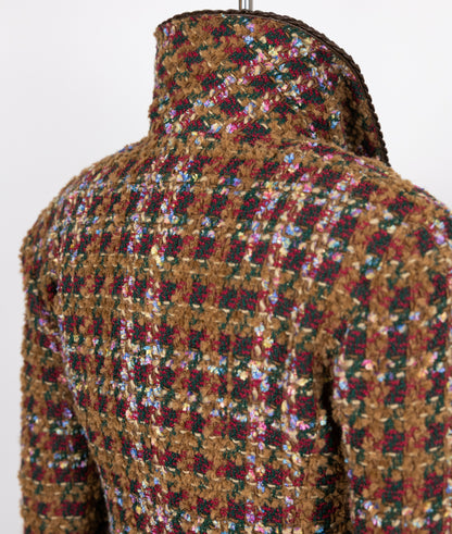 Chanel 1992 Spring/Summer Vintage Brown Tweed and Leather Jacket