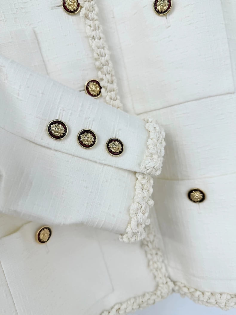 Chanel 26A Lion Button White Jacket