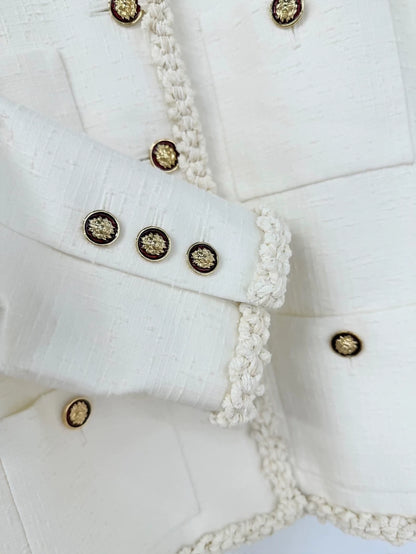 Chanel 26A Lion Button White Jacket