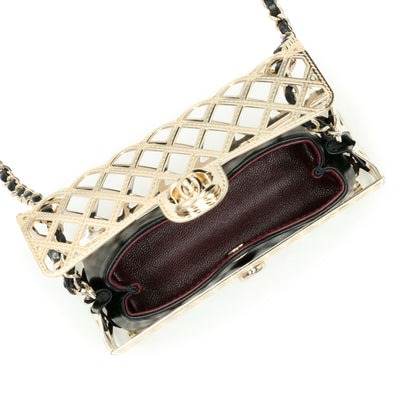 Chanel Gold Metal Mini Cage Flap with Removable Pouch – 2021 Collection
