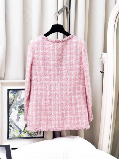 Chanel 2014 Pink Tweed Jacket with Pearl Sequins