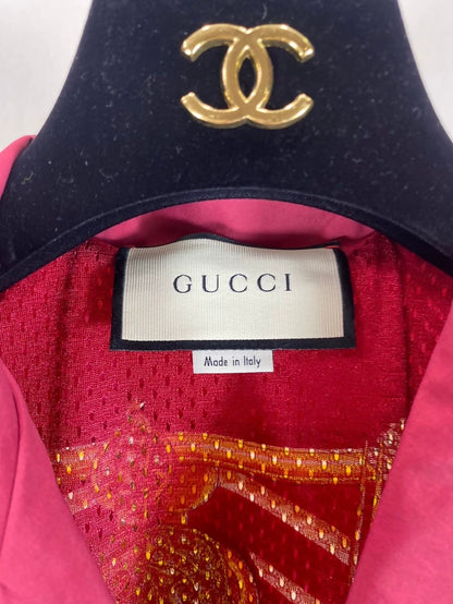 Gucci burgundy equestrian print shirt