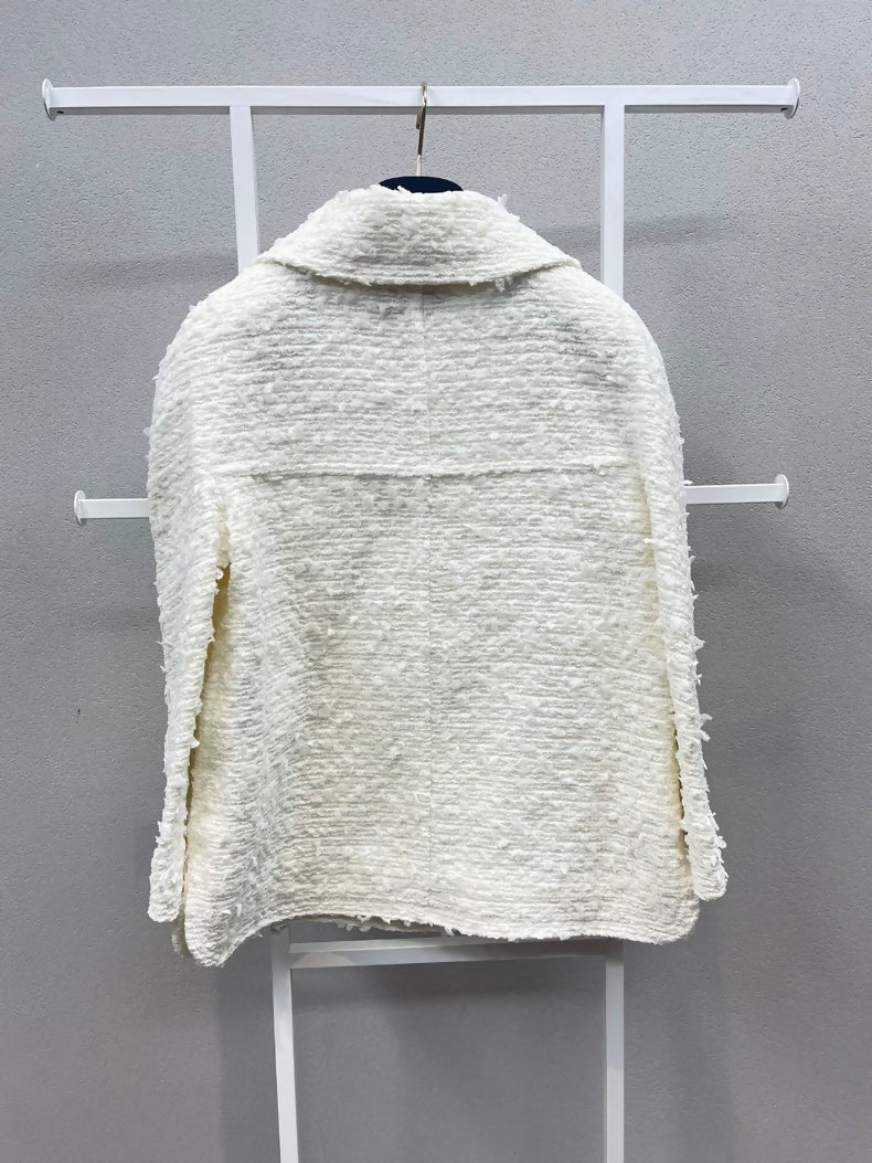 Chanel 17p white tweed jacket