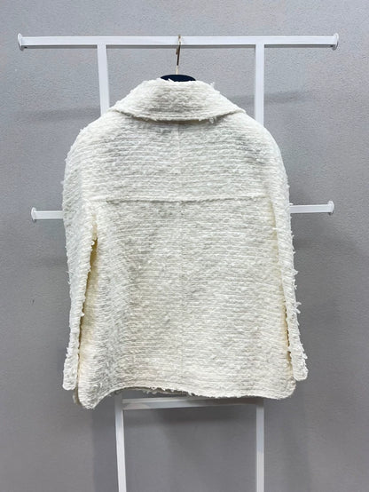 Chanel 17p white tweed jacket