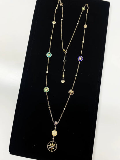 Dior Rose des Vents Compass Rose Heavy Eight-Pointed Star Long Necklace