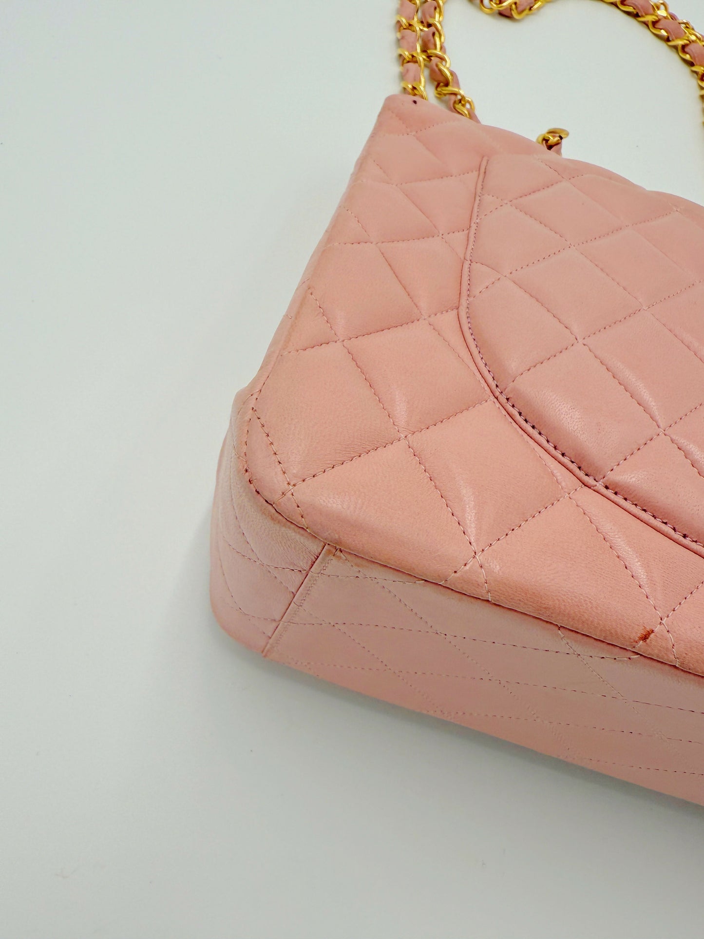 Chanel Vintage Maxi Flap Bag – Series 2 in Pink Lambskin with 24k Gold Hardware