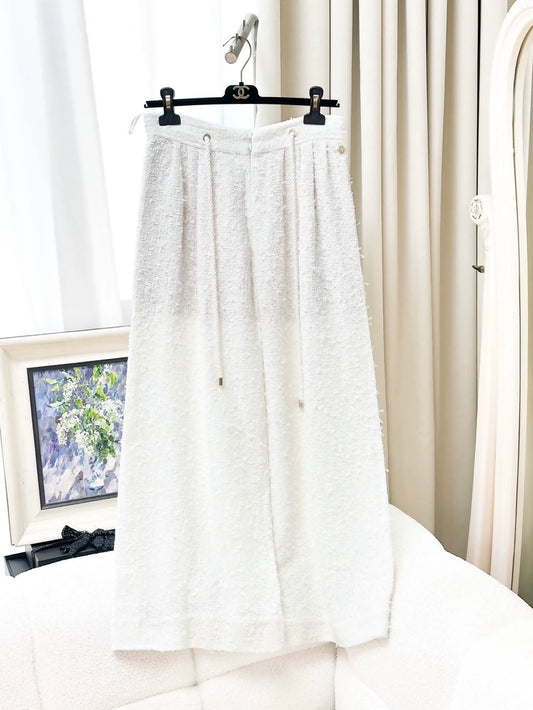 Chanel tweed wide leg pants