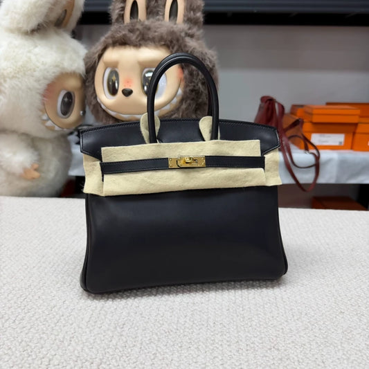Hermès Birkin 25 Black Volupto Leather gold hardware