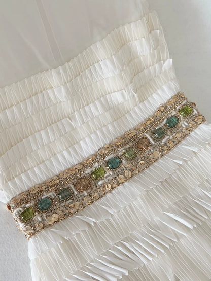 Chanel 18C ecru Jewelry Belt Dress