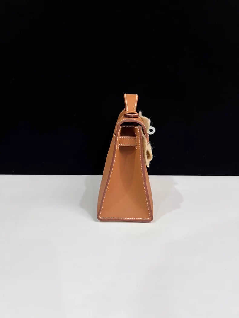 HERMES Kelly Pochette Gold swift leather palladium hardware