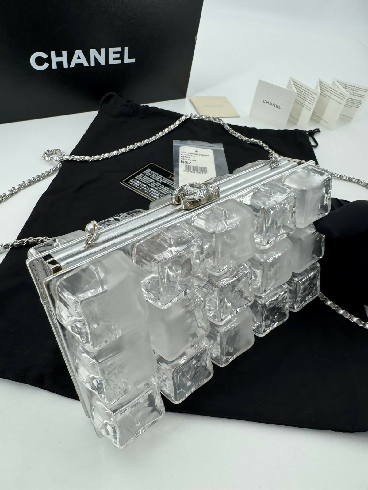Chanel 2010 Plexiglass Ice Cube Sliver Clutch Bag