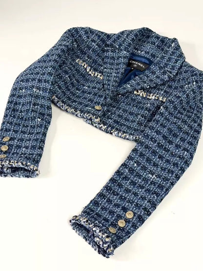 Chanel 25A Blue tweed Jacket