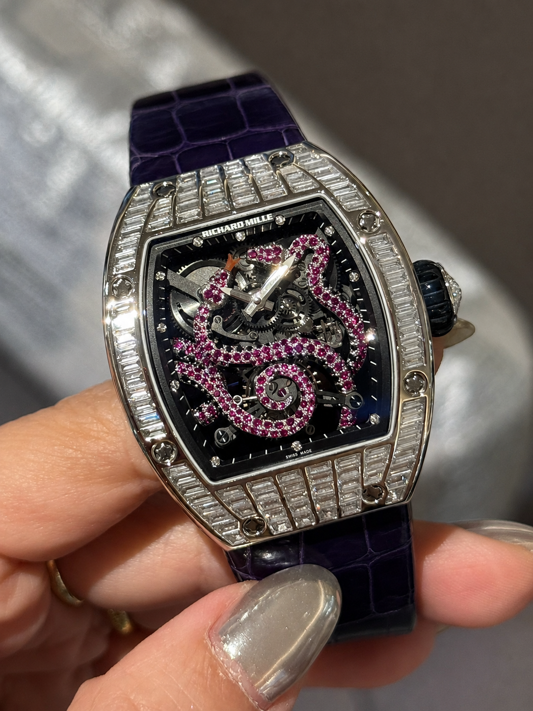 Richard Mille RM 026 White gold Tourbillon Serpent Pink Sapphire Snake