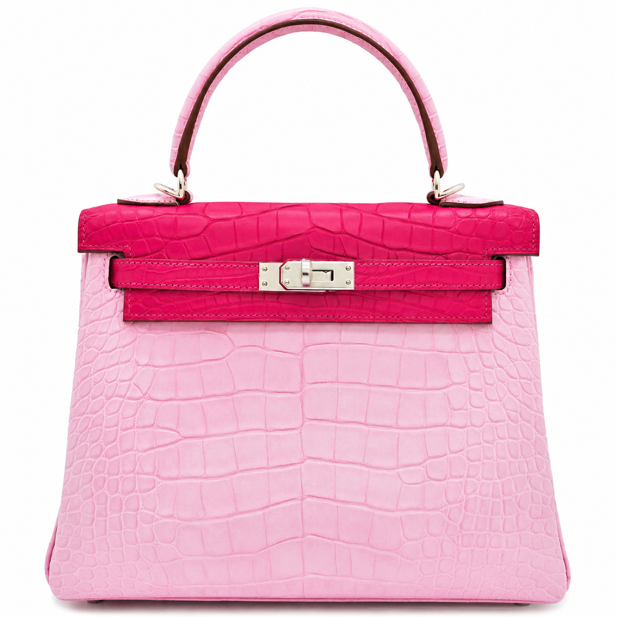 Hermes kelly 25 Pink Bubblegum Framboise matte alligatot leather palladium hardware