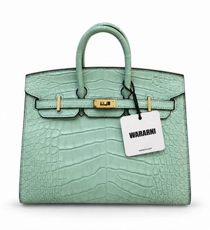 Hermès Birkin 20 Vert d'Eau Matt Alligator Gold Hardware