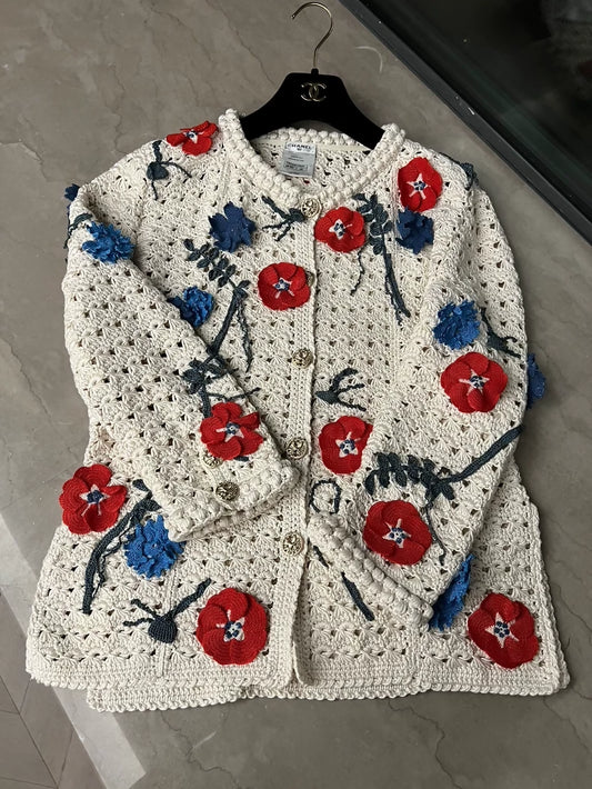 Chanel vintage hand-crocheted cardigan