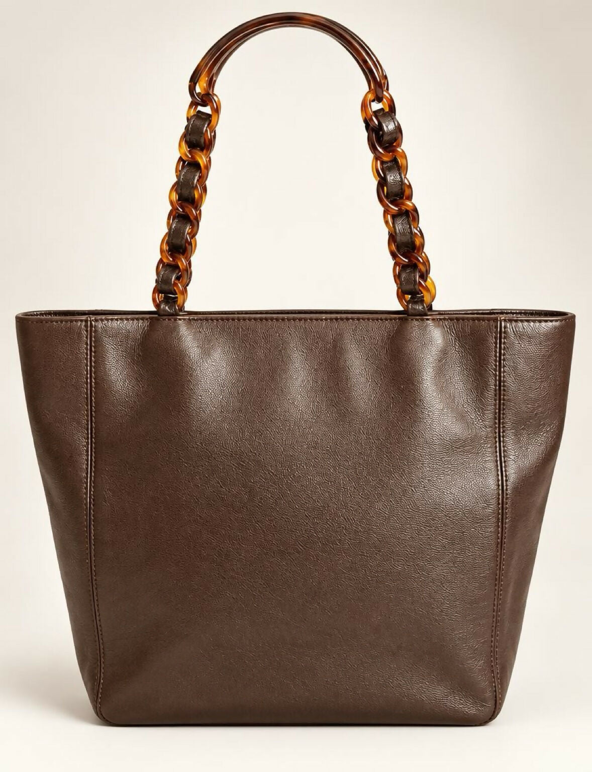 Vintage Chanel Brown Caviar Tortoise CC Timeless Tote Bag