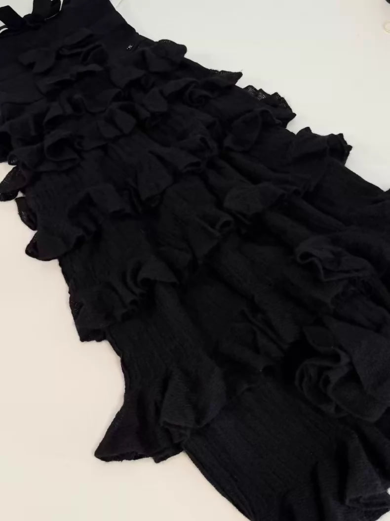 Chanel 25k black bow maxi dress