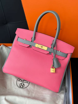 Hermès Special Order (SO) Birkin 30 Rose Lipstick / Etain Epsom Leather with Gold Hardware