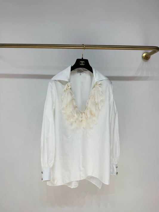 Chanel 20K white feather shirt