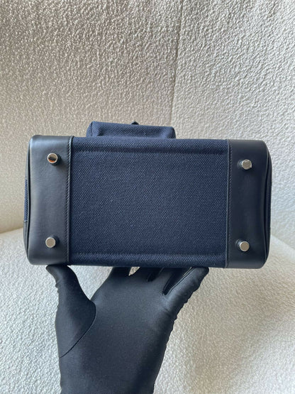 Hermès Birkin 25 Cargo Bleu Nuit / Deep Sea Blue Canvas & Swift Leather with Palladium Hardware