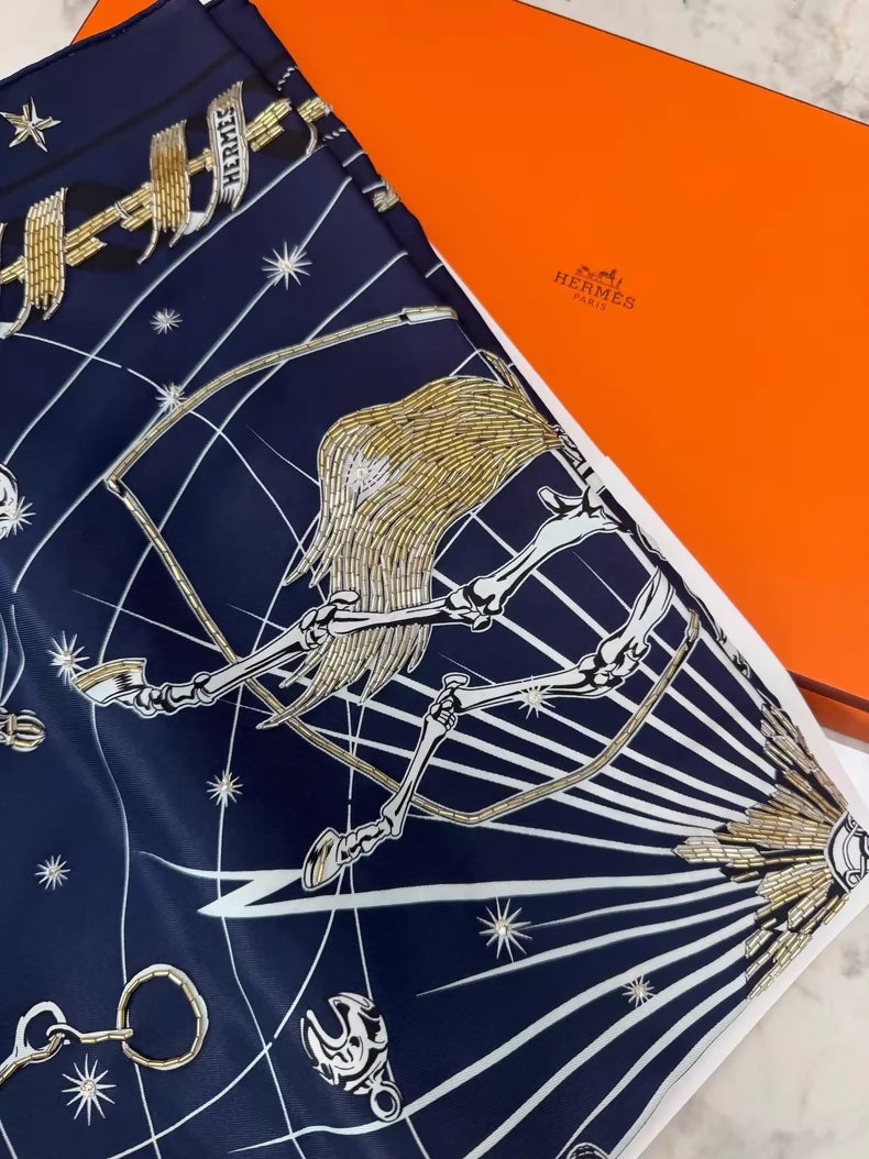 Hermes Chorus Stellarium Scarf: Designer: Daiske Nomura, 70cm