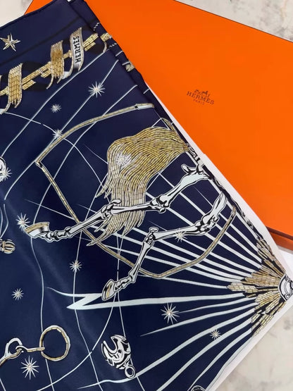 Hermes Chorus Stellarium Scarf: Designer: Daiske Nomura, 70cm
