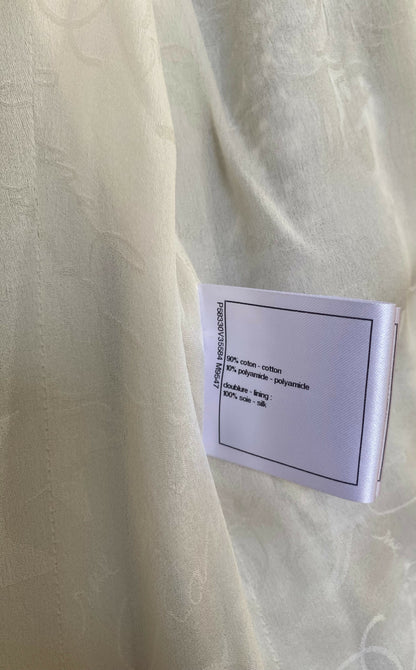 Chanel 18P Black White Tweed Fringe Jacket FR 44