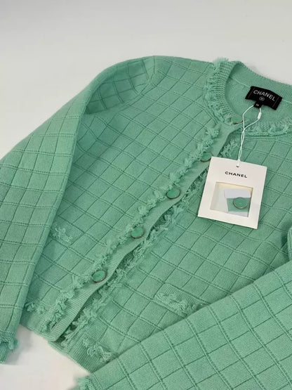 Chanel 26P Mint Green Cardigan