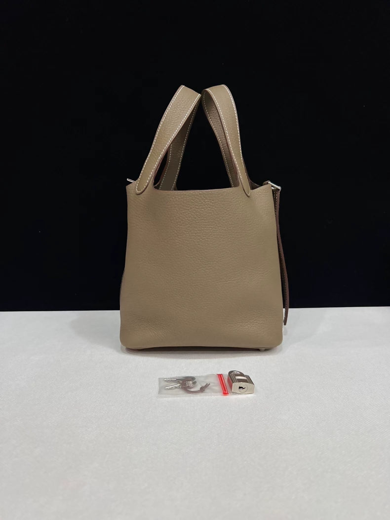 Hermes picotin 18 Etoupe leather palladium hardware