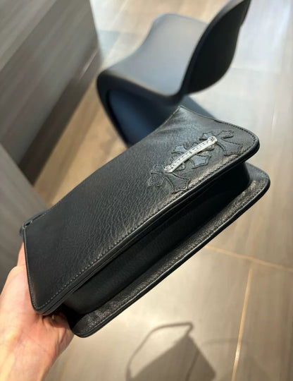 Chrome Hearts Black Leather small shoulder bag