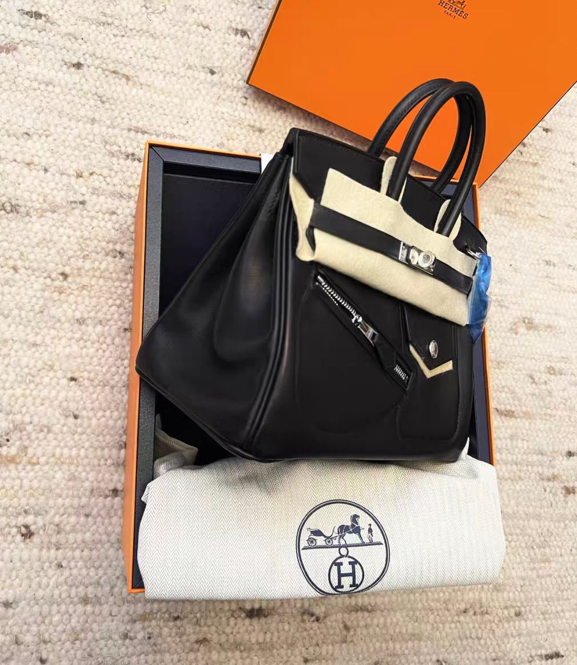 Hermes Rock Birkin 25 Black Volupto