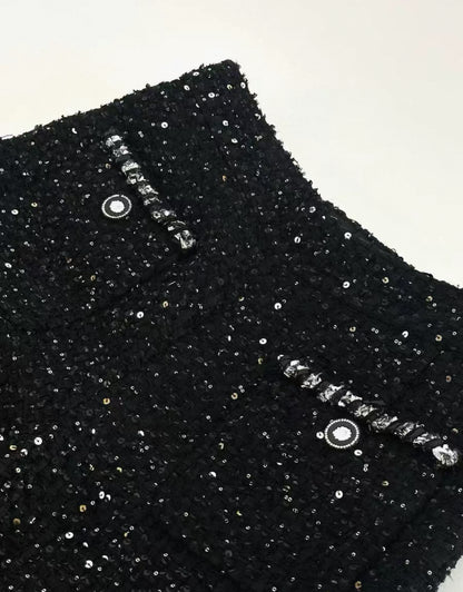 Chanel 22P Sequinned Wide-Leg Pants F36