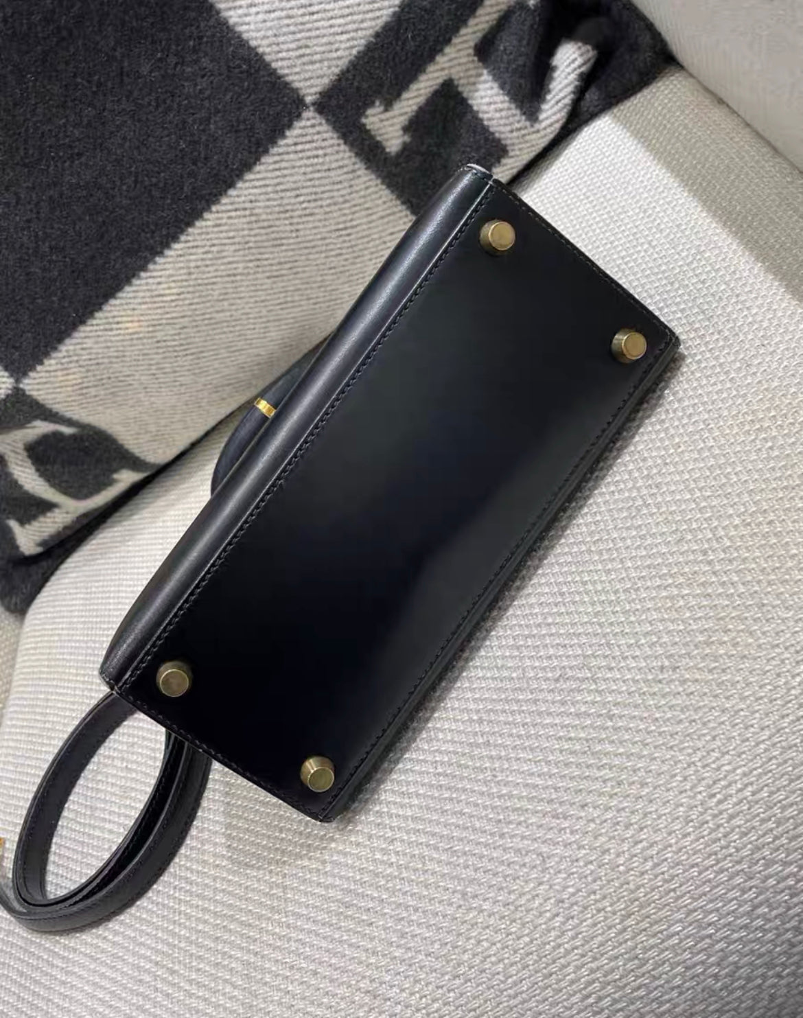 Hermès Black Box Calf Mini Kelly 20 Gold Hardware