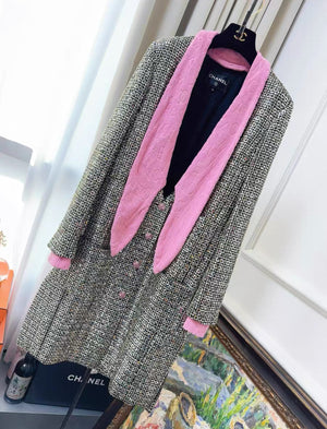 Chanel 24C sequin grey & pink jacket