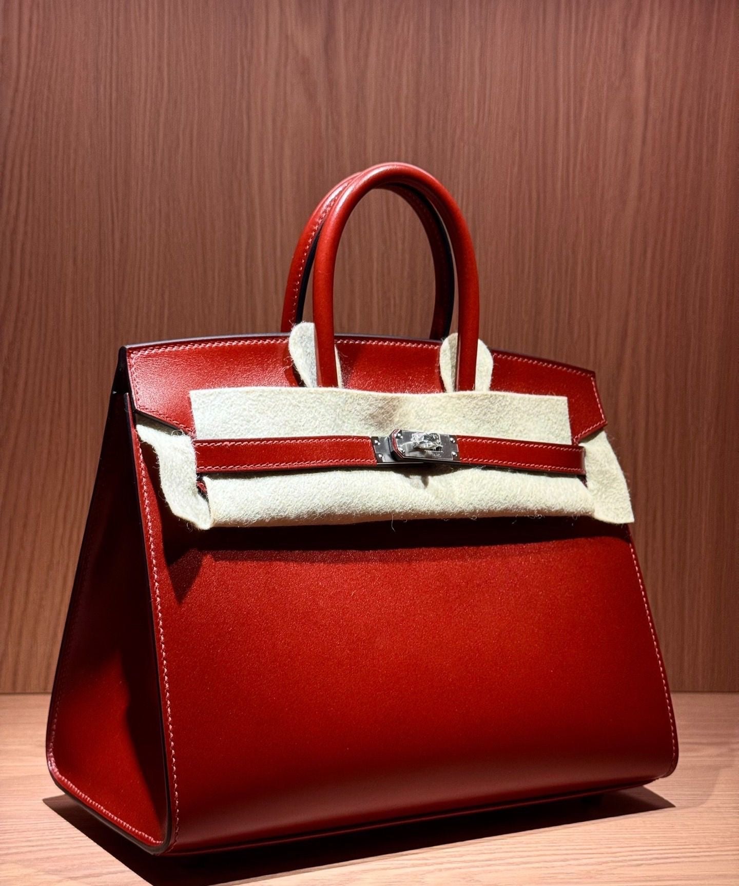 Hermès Birkin 25 Red Rouge H Box Leather Palladium hardware