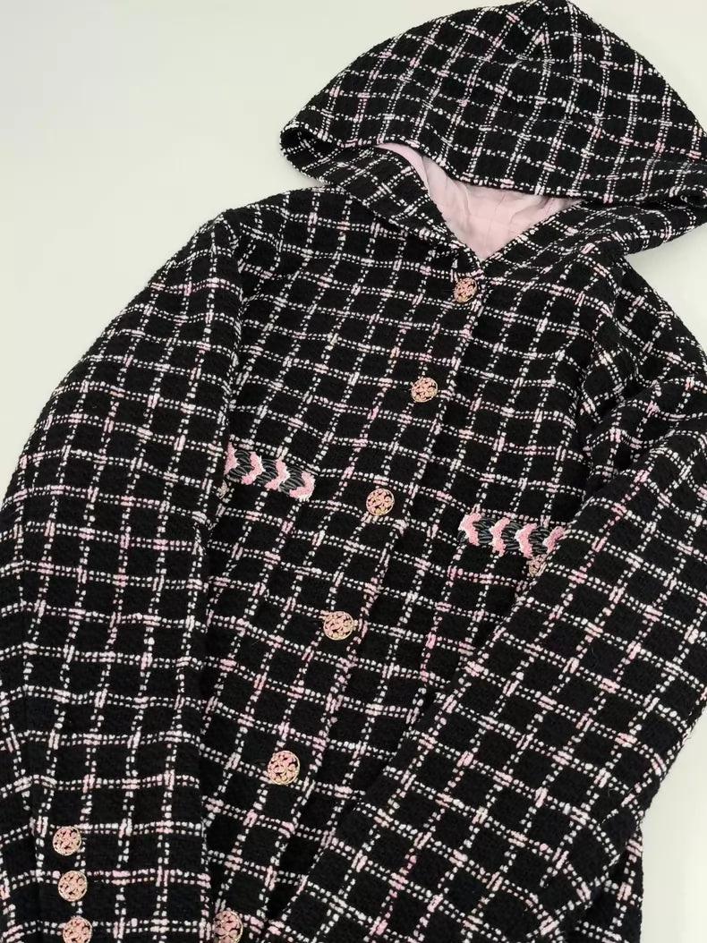 Chanel 24S Black and Pink Long Coat