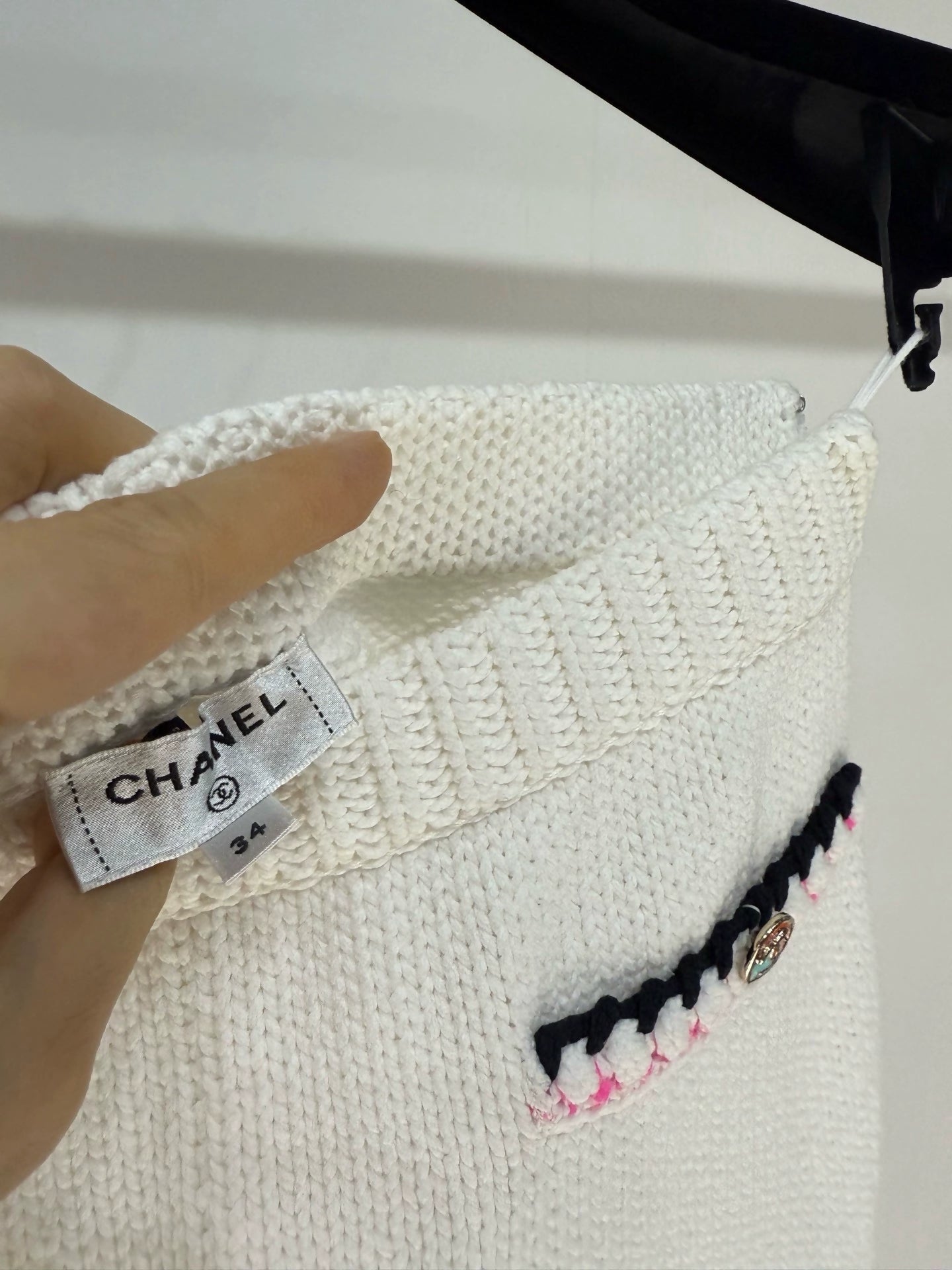 Chanel 24S white knitted skirt