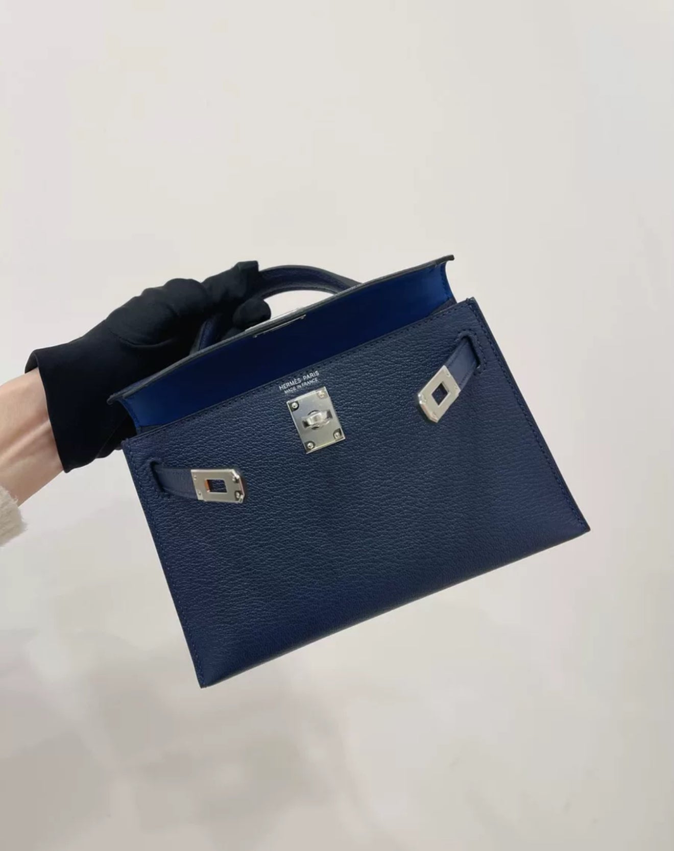 Hermes Mini Kelly Deep Bleu Epsom Leather with Palladium Hardware