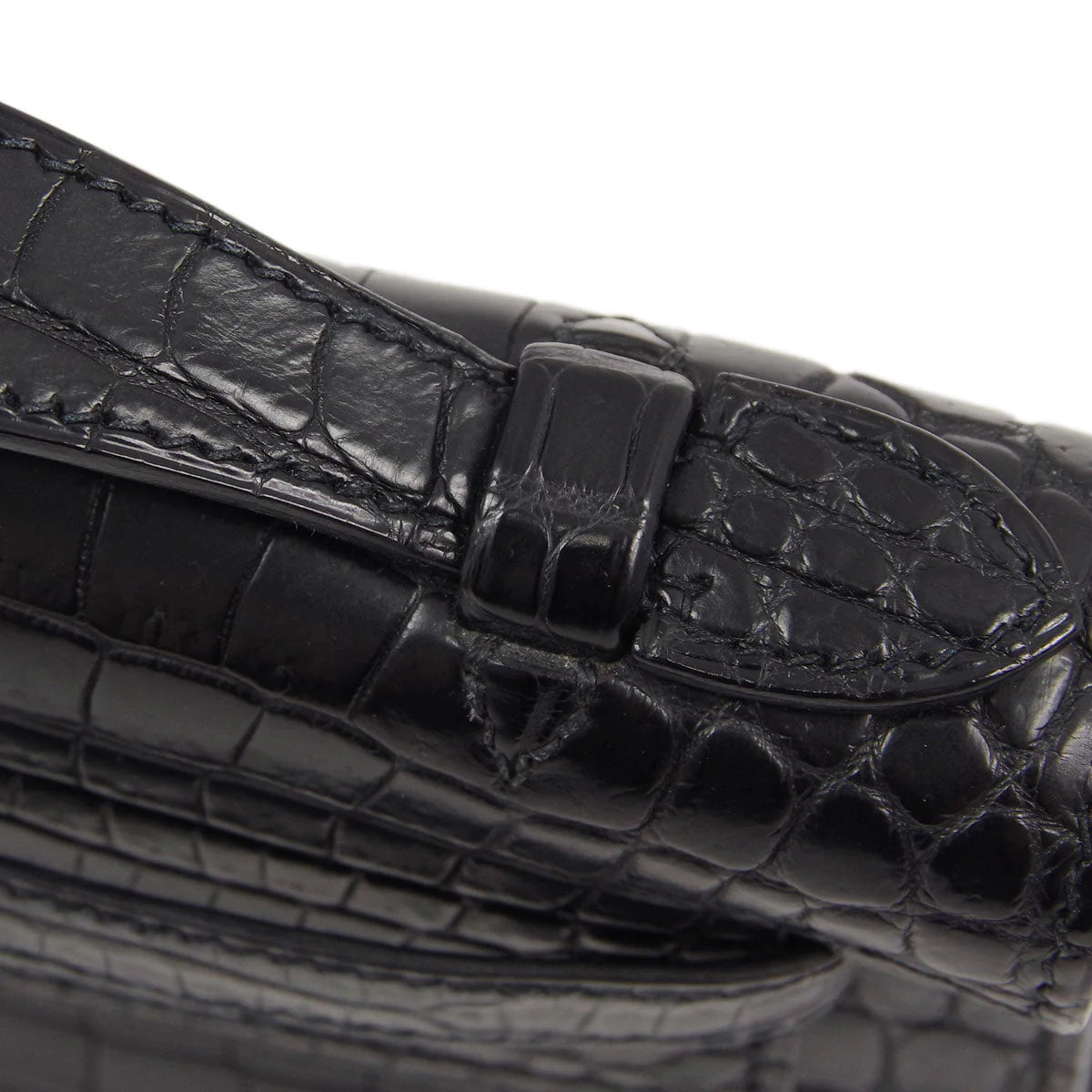 Hermes Kelly Pochette So Black Noir Matte Crocodile Leather