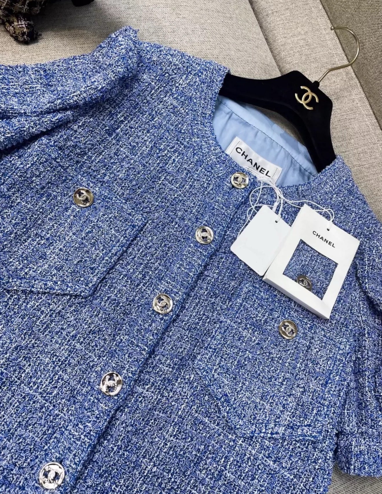 Chanel 24P Blue tweed cardigan – Wararni.com