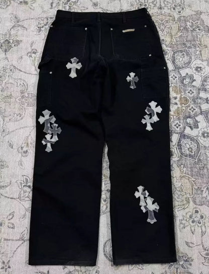 Chrome Hearts Carhartt Black Sex Records Camo Cross Patch Carpenter Pants