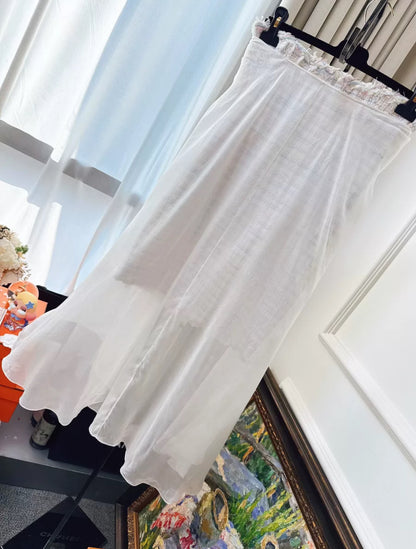 Chanel 25SS White/multicolor tweed silk dress