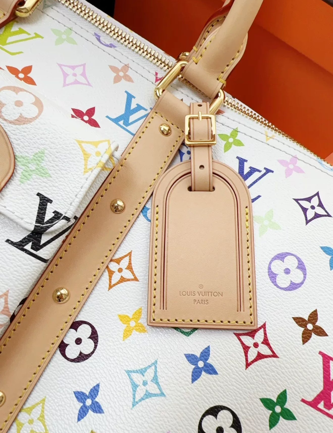 Louis Vuitton LV x Takashi Murakami Keepall 45 travel bag, white