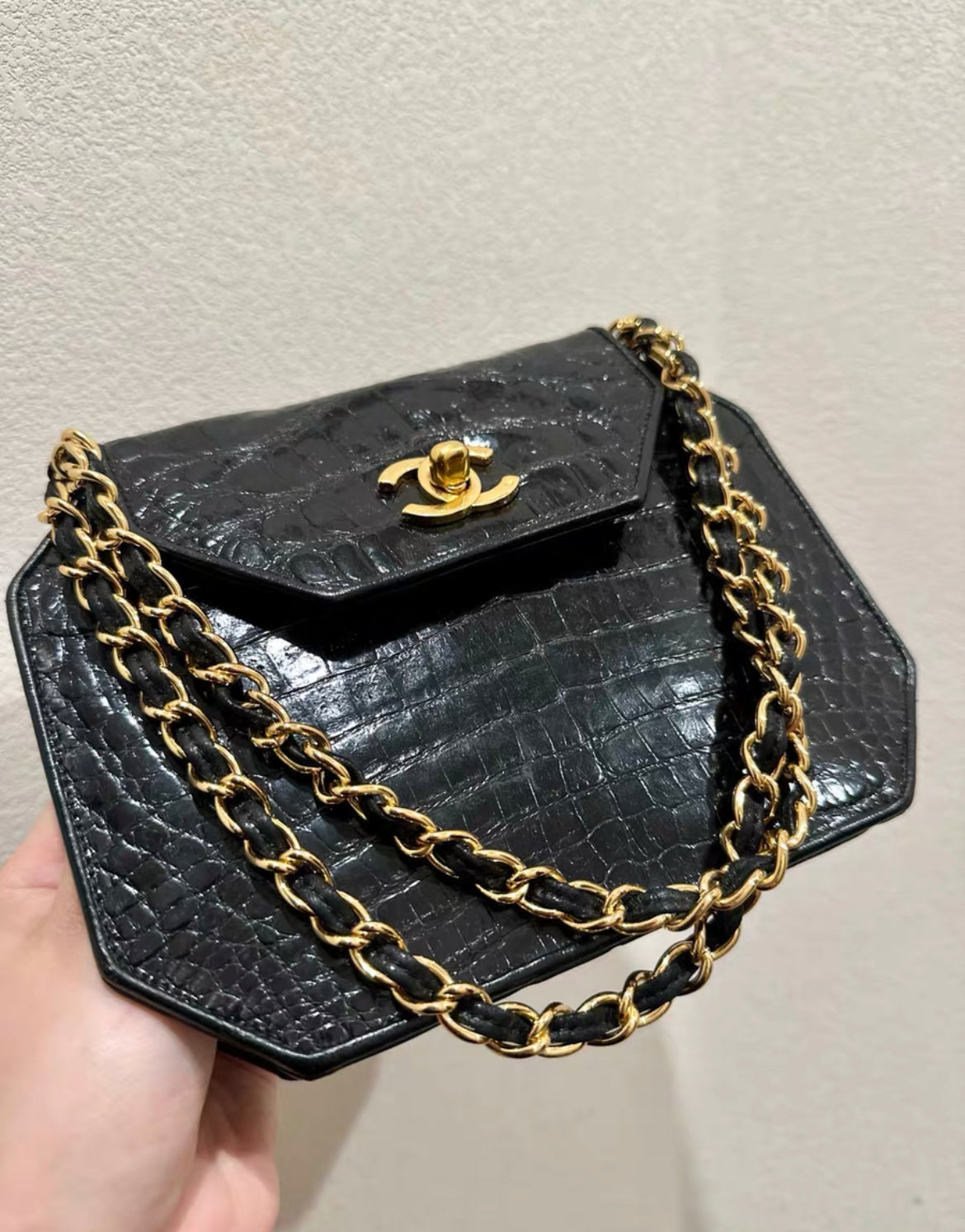 Chanel Vintage Crocodile Flap Clutch