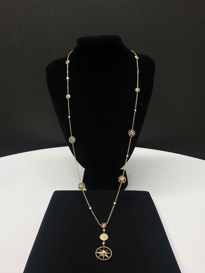 Dior Rose des Vents Compass Rose Heavy Eight-Pointed Star Long Necklace